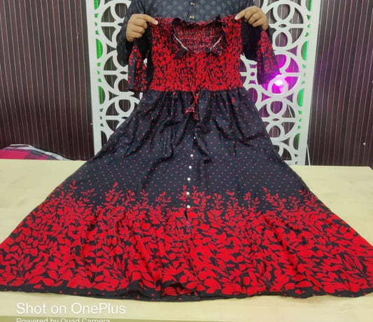 চায়না সফ্ট লিলেন কাপরের ওয়ান পিছ গাউন