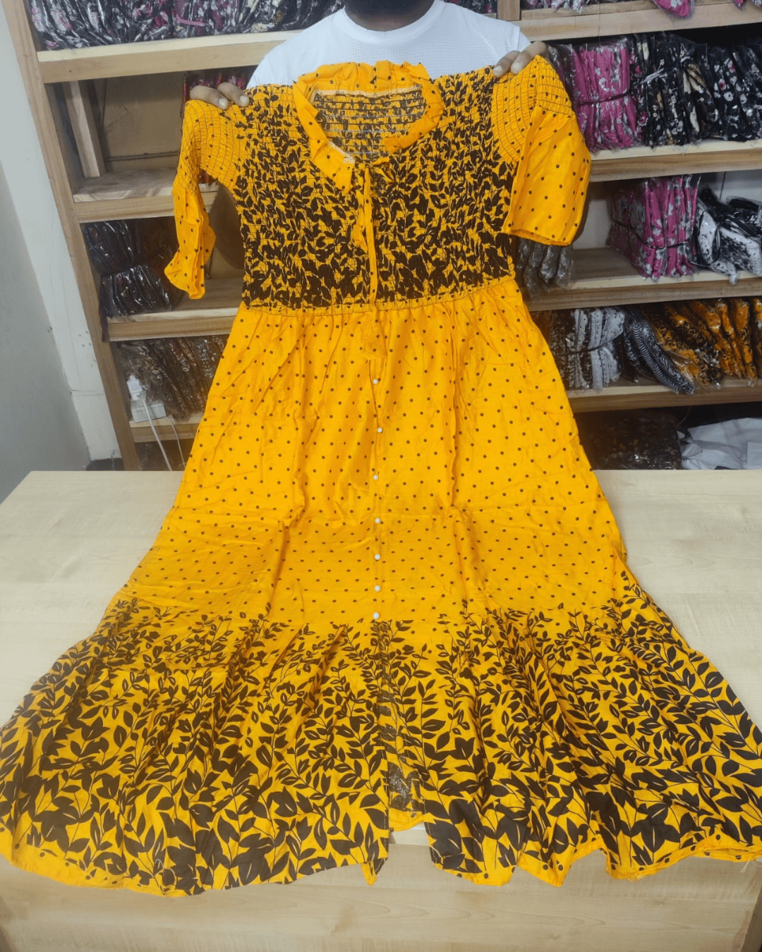 চায়না সফ্ট লিলেন কাপরের ওয়ান পিছ গাউন